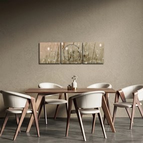 Obraz - Harmonious Meadow (z zegarem) (90x30 cm)