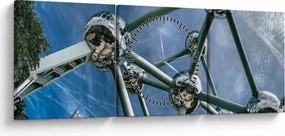 Obraz - Atomium w Brukseli (z zegarem) (90x30 cm)