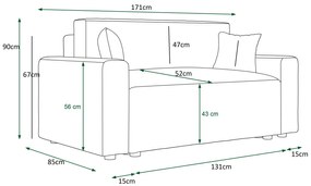 Jasnoróżowa rozkładana sofa z pojemnikiem A7-R74