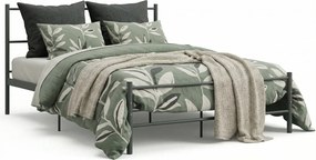 Szare metalowe łózko dwuosobowe 140x200 cm C0-F55