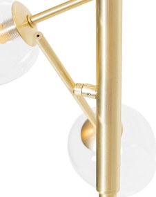 Klasyczna lampa podłogowa złota ze szkłem 5-świateł - Elien