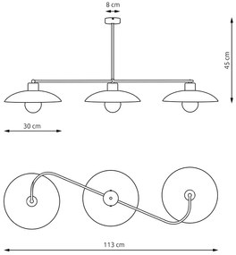 Czarna loftowa lampa sufitowa - D137 Tutori 5X