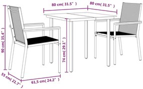 Zestaw mebli ogrodowych z metalowym stelażem - Getti