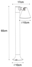 Zewnetrzna Nowoczesny słupek zewnętrzny rdzawy brąz 60 cm IP44 regulowany - Ciara Nowoczesny Oswietlenie zewnetrzne