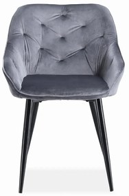 Krzesło tapicerowane K487 VELVET szare HALMAR