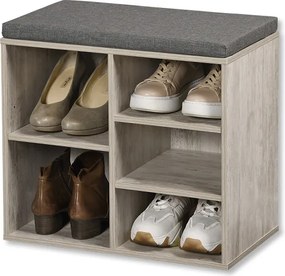 Kesper 15911 Szafka na buty z siedziskiem, szaro-biały, 51,5 x 48 x 29,5 cm