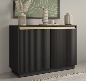 Dwudrzwiowa komoda ryflowana Royal K104, kolor czarny