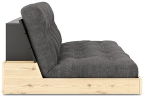 Antracytowa sztruksowa rozkładana sofa 196 cm Base – Karup Design