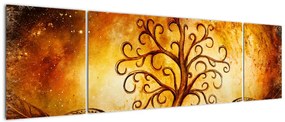 Naturalny abstrakcyjny obraz drzewa (170x50 cm)