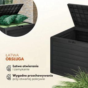 Pojemnik do przechowywania WOODEBOX, 190L,78x44x55cm, antracytowa Prosperplast