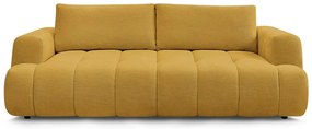 Musztardowa rozkładana/ze schowkiem sofa 251 cm Fuji – Bobochic Paris