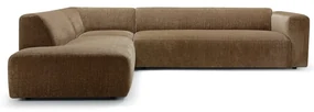 Brązowy aksamitny narożnik (lewostronny) Annie – Sits