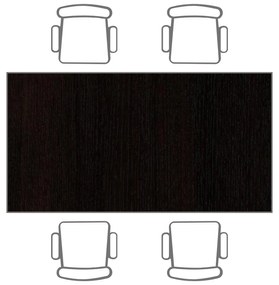Stół jadalniany TRIVIA, 160x80 cm, ciemnoszara podstawa, wenge