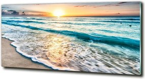 Foto obraz szklany Zachód słońca plaża