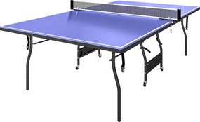 SPORTNOW Składany stół do tenisa stołowego średniej wielkości, w zestawie siatka, 3 piłeczki, blat 12 mm | Aosom PL