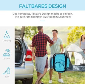 Outsunny Krzesło Składane Kempingowe Ogrodowe Metal Tkanina Oxford Niebieskie 80x80x75cm | Aosom PL