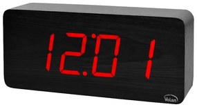 Duży zegar elektroniczny budzik led drewniany cyfrowy stojący termometr dat