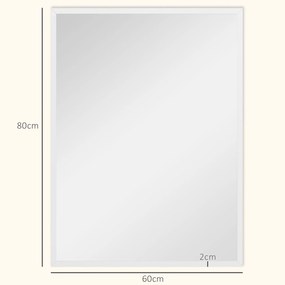HOMCOM Lustro ścienne, 60 x 80 cm, dekoracyjne lustro wiszące, łatwy montaż, w zestawie śruby | Aosom PL