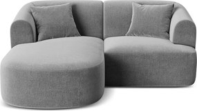 Jasnoszary aksamitny narożnik (lewostronny/z szezlongiem) Campi – Cosmopolitan Design