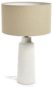 Biała lampa stołowa z tekstylnym kloszem (wys. 58 cm) Mijal – Kave Home