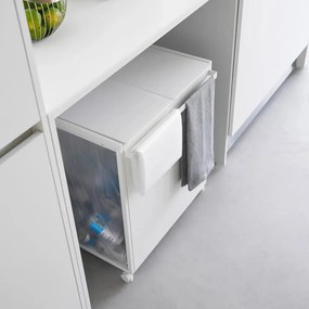 Biały metalowy kosz na śmieci do segregacji odpadów Tower – YAMAZAKI