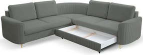 Narożnik LAREN nowoczesna sofa z funkcją spania pojemnik na pościel prawa strona CASTEL 93 251x251x85 cm