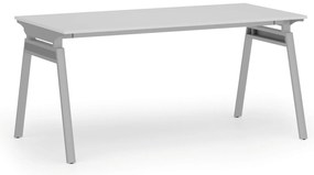 Biurko PRIMO SIGMA, 160x80 cm, szara podstawa, biały