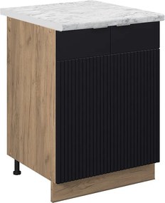 Szafki kuchenne czarne paski 60x60x82 fame-line