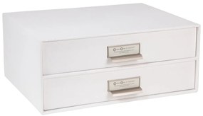 Biały 2-piętrowy pojemnik z szufladami na dokumenty Bigso Box of Sweden Birger, 33x22,5 cm