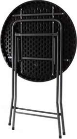 Okrągły stół ogrodowy - rattanowy wygląd 110 cm - czarny