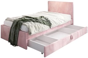 Różowe welwetowe łóżko dziewczęce R9-N20