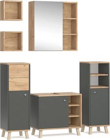 Zestaw mebli łazienkowych antracyt 62x32x54 senyo