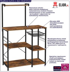 Industrialna szafka kuchenna z 5 półkami i szufladą - Zencha
