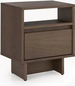 Szafka nocna Zolia 40 cm z szufladą na cokole - orzech elegant