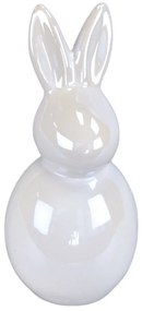 Dekoracje wielkanocne Biały zajączek, ceramika,7,5 x 17,5 x 7,5 cm