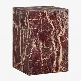 Zestaw 2 Szafek Nocnych 35x35 Cm Z Naturalnego Kamienia Aluret Czerwony Marmur Cherry Gold - Sklum