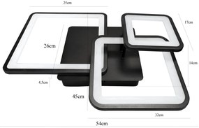 Plafon lampa LED sufitowa kwadrat metalowa AT88-3SL-Black