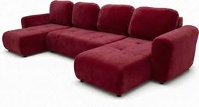 Stylowy narożnik rozkładany BINGO U L 315x146 cm w tkaninie KRONOS 2 bordowej