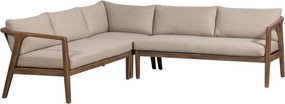Brązowa tapicerowana sofa ogrodowa (w kształcie litery L) Biam – WOOOD