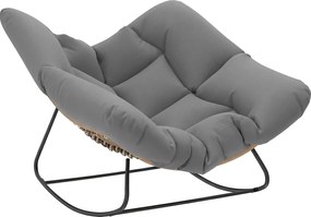 Outsunny Fotel bujany z poduszką, odporny na warunki atmosferyczne, do 120 kg, do salonu, ogrodu, trawnika, szary | Aosom PL
