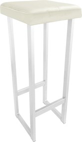 Hoker ALEX krzesło barowe tkanina Welur podstawa metalowa : Kolor Stelaża - Biały, Kolor tkaniny - VELVET - MG50, Wysokość - 90 cm