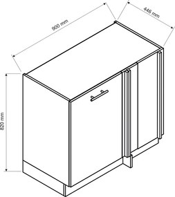 Kuchenna dolna szafka narożna  - Lorina 17X