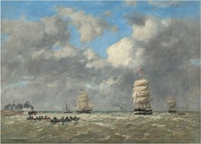 Obraz na szkle - Eugène Boudin, Le Havre, reprodukcje (70x50 cm)