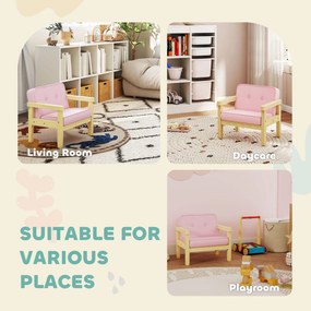 Fotel Dziecięcy AIYAPLAY - Różowy, Idealny do Pokoju Dziecięcego