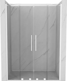 Mexen Velar Duo drzwi prysznicowe rozsuwane 150 cm, transparent, białe - 871-150-000-02-20