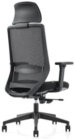 Czarne krzesło biurowe Perun, ergonomiczne, zgodne z normą BHP