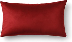 Prostokątna, welurowa poszewka w kolorze czerwonym Werona