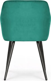 Zestaw 4 nowoczesnych zielonych krzeseł welurowych - .Terviso 2X