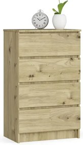 Wąska komoda do salonu dąb artisan - Branni 3X