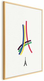Plakat Abstrakcyjna Wieża Eiffla 21x30 cm z ramą złotą bez marginesu ARTGEIST B